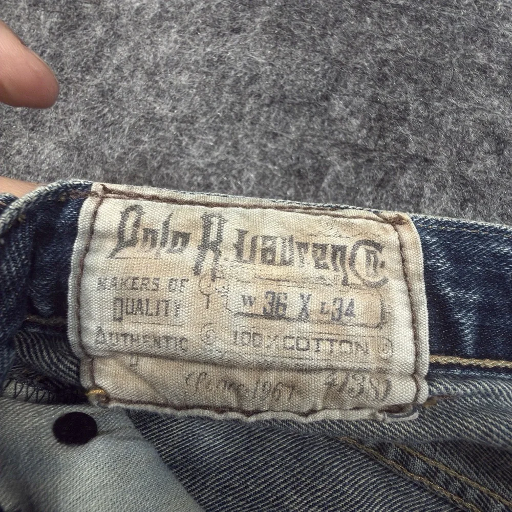 Vintage Polo Ralph Lauren Cortlandt 300 Jeans Mens 36 x 34 Blue Relaxed Straight
